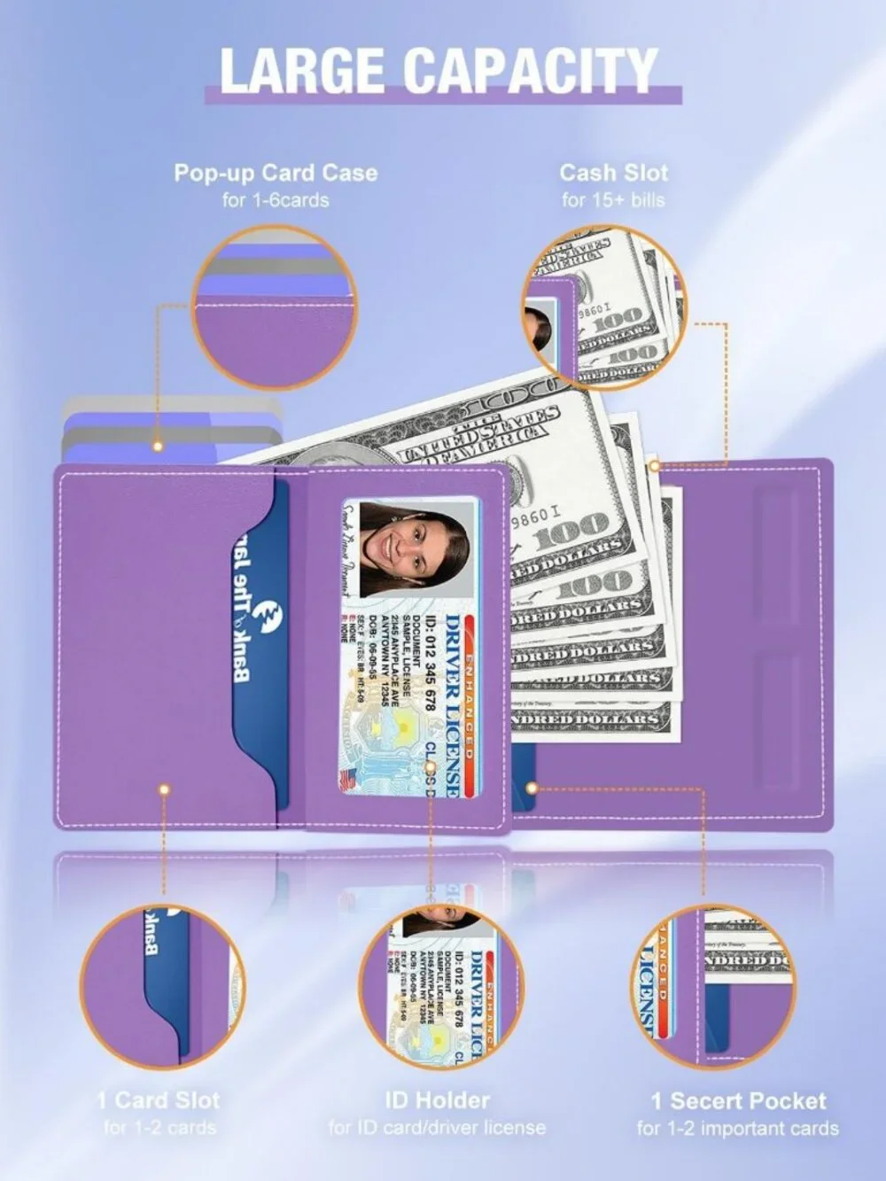 Stylish RFID Blocking Women's Wallet - Slim Aluminum Card Holder, Minimalist